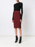 stitch detail straight skirt