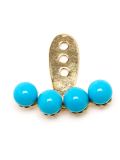 18kt yellow gold and turquoise lobe earring