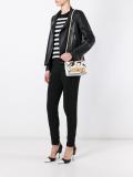 burned effect shoulder bag