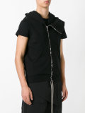 zip up asymmetric hoodie 