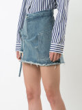 denim wrap skort