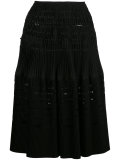 pleated A-line skirt