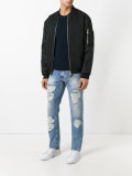 distressed straight jeans