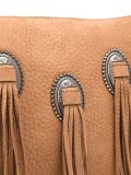 eyelet fringed cross body bag