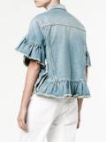 ruffle-trimmed denim jacket