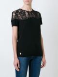 lace panel knit top