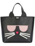 cat motif large tote