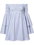 ruffled striped off-shoulders dress