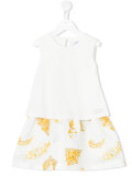 double layer baroque print dress