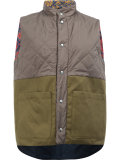 bi-colour quilted panel gilet