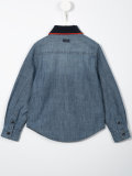 contrast collar denim shirt 