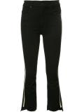 stripe detailing cropped jeans