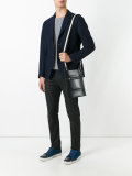 striped strap shoulder bag