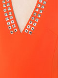 eyelet-embellished crepe dress