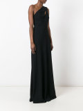 one-shoulder slit panel gown 