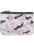 geometric print zipped clutch