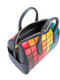 squares print mini duffle