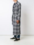 checked belted coat