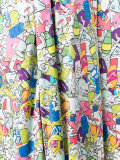 garbage print full skirt
