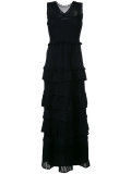 tiered v-neck knitted gown