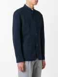 Jacquard knit mandarin collar jacket