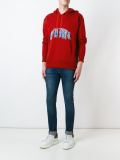 'New York' exposed stitch hoodie
