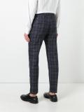 pleat detail plaid trousers