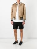 striped trim bomber jacket
