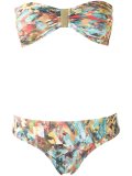 printed bandeau bikini set
