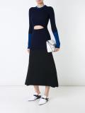 cut-out ribbed jumper