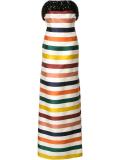 striped strapless gown