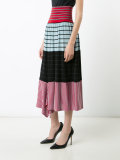striped A-line skirt