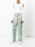 boat pattern drawstring trousers
