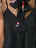 neck tie sheer blouse