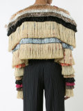 metallic fringed cropped jacket