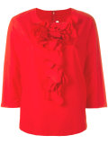 ruffle front blouse