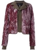 quilted overlay cropped jacket