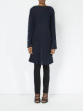 button seam long knitted top