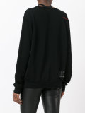 frayed cut-out choker sweatshirt