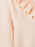 pleated deep neck blouse