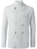 double-breasted ribbed cardigan