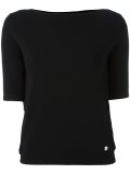 shortsleeved boat neck blouse