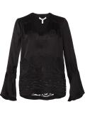 embroidered bell sleeve blouse