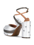 metallic star print sandals