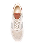 panelled lace-up trainers