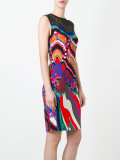 lace panel fitted dress