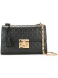 logo embossed shoulder bag