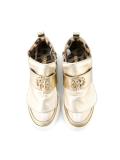 metallic hi-top sneakers