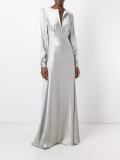 v neck flared dress