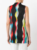 high neck pleated tank